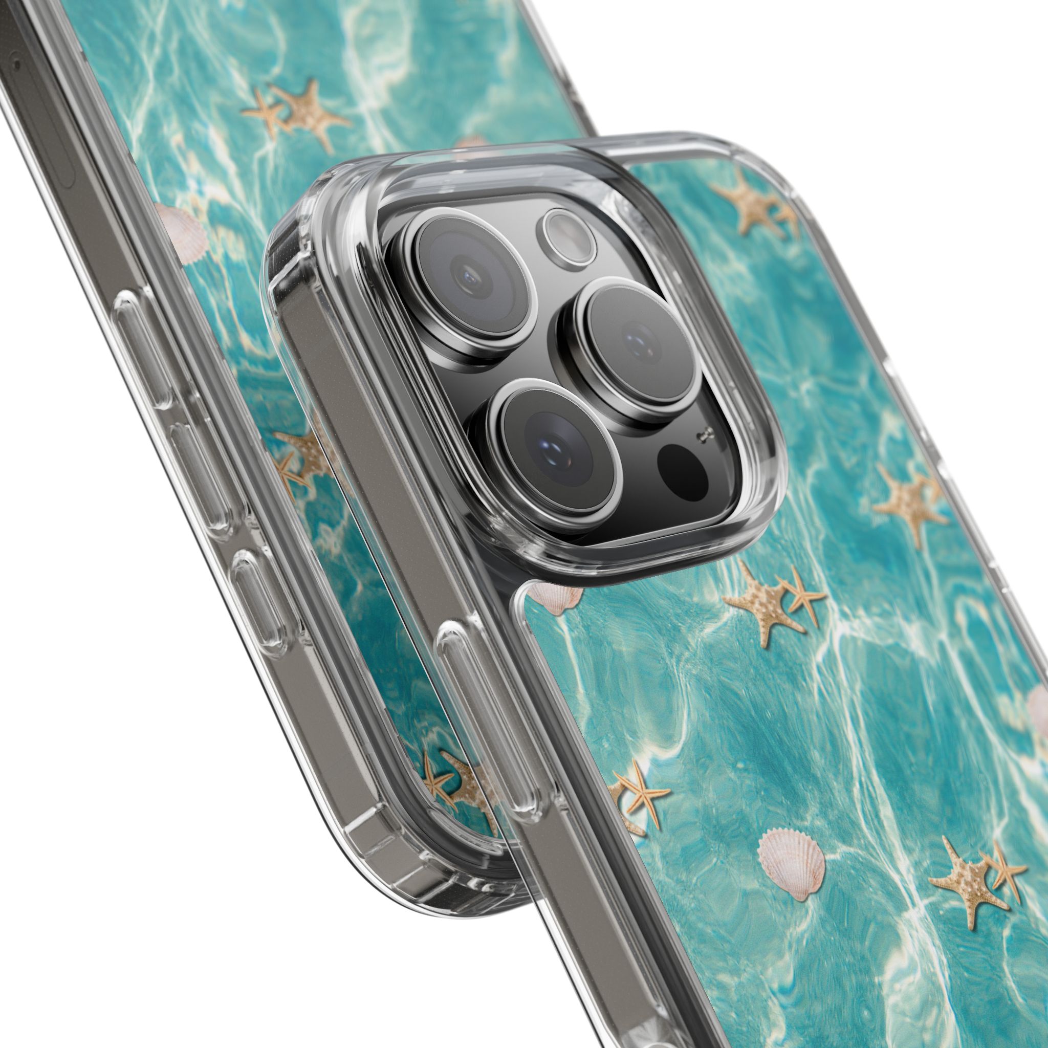 Beach-Inspired Clear Phone Case with Seashells - Image 80